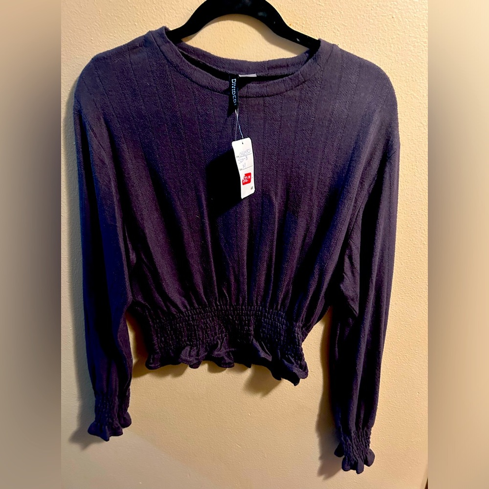 H&M dark grey crop top Medium NWT